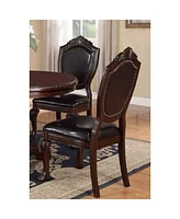 Streamdale Furniture Royal Majestic Formal Set Of 2 Side Chairs Brown Rubberwood Dining Room Furniture