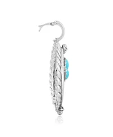 American West Jewelry Sterling Silver and Pear Cut Turquoise Gemstone Rope Naja Pendant Enhancer