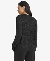 Calvin Klein Women's Metallic Cable-Knit Sweater