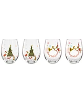 Lenox Grinchmas Stemless Wine Glasses, Set of 4