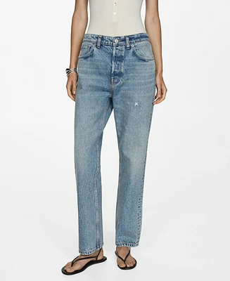 Mango Women's Millie Straight Mid-Rise Jeans