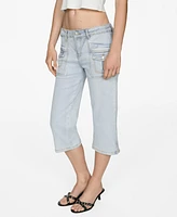 Mango Women's Straight Capri Jeans