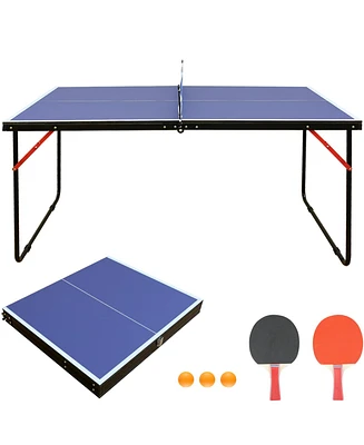 Streamdale Furniture Foldable Ping-Pong Table Reliable Bounce, Multi-Use, Perfect for All