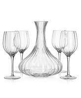 Godinger 5 Piece Wine Carafe Set with 4 Goblets