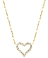 Effy Diamond Open Heart 18" Pendant Necklace (3/8 ct. t.w.) in 14k Gold