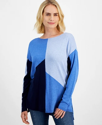 I.n.c. International Concepts Petite Colorblocked Sweater, Created for Macy's