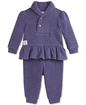 Polo Ralph Lauren Baby Cotton Shawl-Collar Sweater & Pant Set