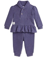 Polo Ralph Lauren Baby Cotton Shawl-Collar Sweater & Pant Set