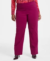 I.n.c. International Concepts Plus Mid-Rise Pull-On Straight-Leg Pants, Created for Macy's