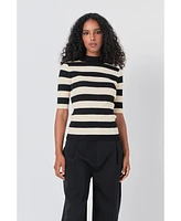 endless rose Women's Striped Knit Top