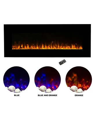 Northwest 80-2000A-54 54 in. Wall Mounted Led Fire & Ice Flame with Remote Electric Fireplace