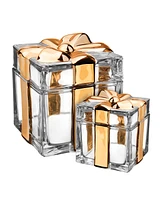 Godinger Small and Large Gold Present Boxes , Set of 2