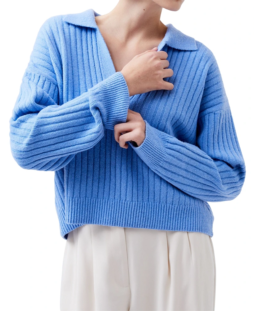 French Connection Women's Vhari Collared Long-Sleeve Sweater
