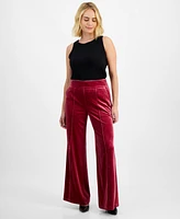 I.n.c. International Concepts Petite Velvet High-Rise Wide-Leg Pants, Created for Macy's