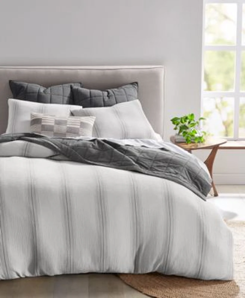 Oake Artisanal Stripe Duvet Cover Set Created For Macys