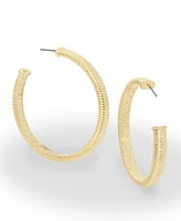 Steve Madden Gold Omega Hoop Earrings