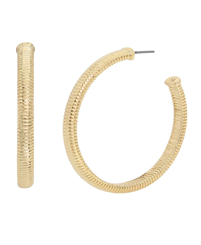 Steve Madden Gold Omega Hoop Earrings