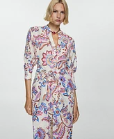 Mango Women's Printed Bow Dress