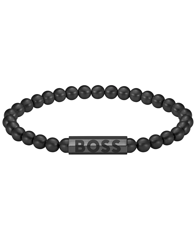 Hugo Boss Men's Sphere Ionic Plated Black Steel Bracelet