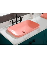 Streamdale Furniture Art Basi Ceramic Self-Rimming Oval Vanity Sink (24" x 14.5" x 5.8")