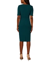 Adrianna Papell Women's Tie-Waist Short-Sleeve Sheath Dress