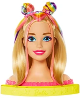 Barbie Deluxe Styling Head, Barbie Totally Hair, Blonde Rainbow Hair - Multi