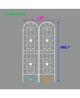 Streamdale Furniture 2 Pack 86.7" Rustproof Metal Garden Trellis for Climbing Plants