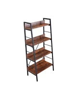 Streamdale Furniture 4 Layer Display Bookshelf H Ladder Shelf Storage Shelves Rack Shelf Unit Metal Frame, Tigg