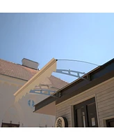 47"x34" Polycarbonate Door Awning with Aluminum Alloy Brackets