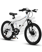 Simplie Fun 20" Kids' Mountain Bike, 7-Speed, Disc Brake, Suspension