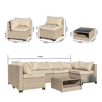 Streamdale Furniture 7-Piece Patio Set: Water-Resistant Cushions, Modular Design