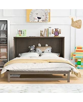 Simplie Fun Queen Size Murphy Bed With Built-In Charging Station