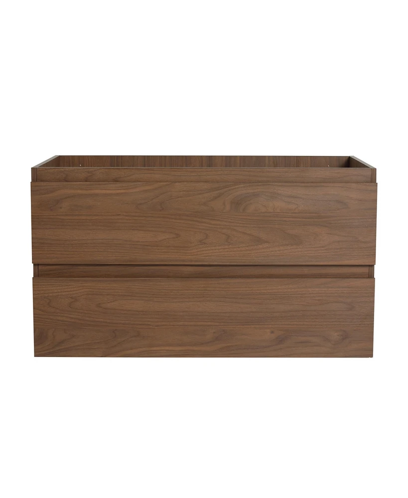 Simplie Fun 36" Wood Grain Wall-Mounted Bathroom Vanity Cabinet