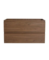 Simplie Fun 36" Wood Grain Wall-Mounted Bathroom Vanity Cabinet