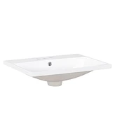 Streamdale Furniture 24" Ceramic Vanity Top, White Basin, 3-Faucet Holes