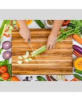 Streamdale Furniture Teak Cutting Board Reversible Chopping Serving Board Multipurpose Food Safe Thick Board