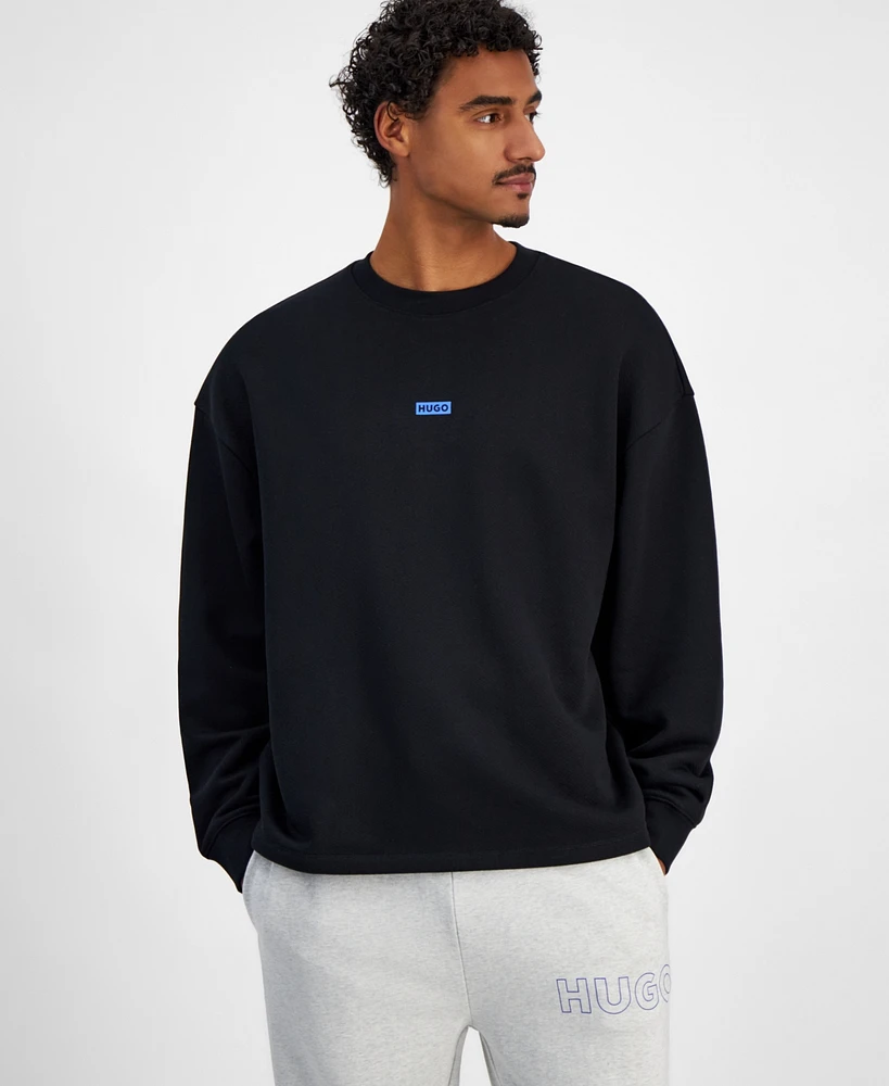 Hugo Boss Men's Naviu Relaxed Fit Long Sleeve Crewneck Logo Sweatshirt