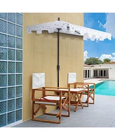 Jonathan Y 9ft Rectangular Half Market Patio Umbrella Crank, Wind Vent Uv Protection