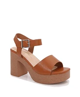 Cross Block Heel Sandals