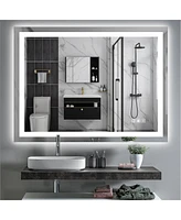 Streamdale Furniture Led Bathroom Mirror 48 X 36 Inch With Lights, Anti-Fog & Dimming Led Bathroom Vanity Mirror