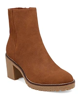 Mia Women's Harlow Lug-Sole Block-Heel Chelsea Booties