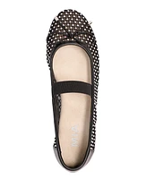 Mia Women's Unica Mary-Jane Rhinestone Mesh Flats