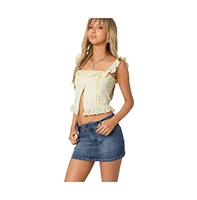 Edikted Women's Square neck ruffled corset top