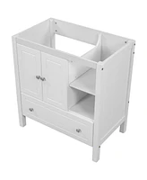 Streamdale Furniture 30" Bathroom Vanity Base Only, Solid Wood Frame, Bathroom Storage Cabinet With Doors And Drawers