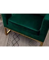 Contemporary Upholstered Accent Arm Chair, Green