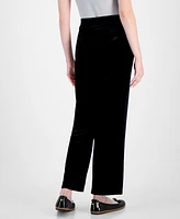 Anne Klein Women's High-Rise Wide-Leg Velvet Pants