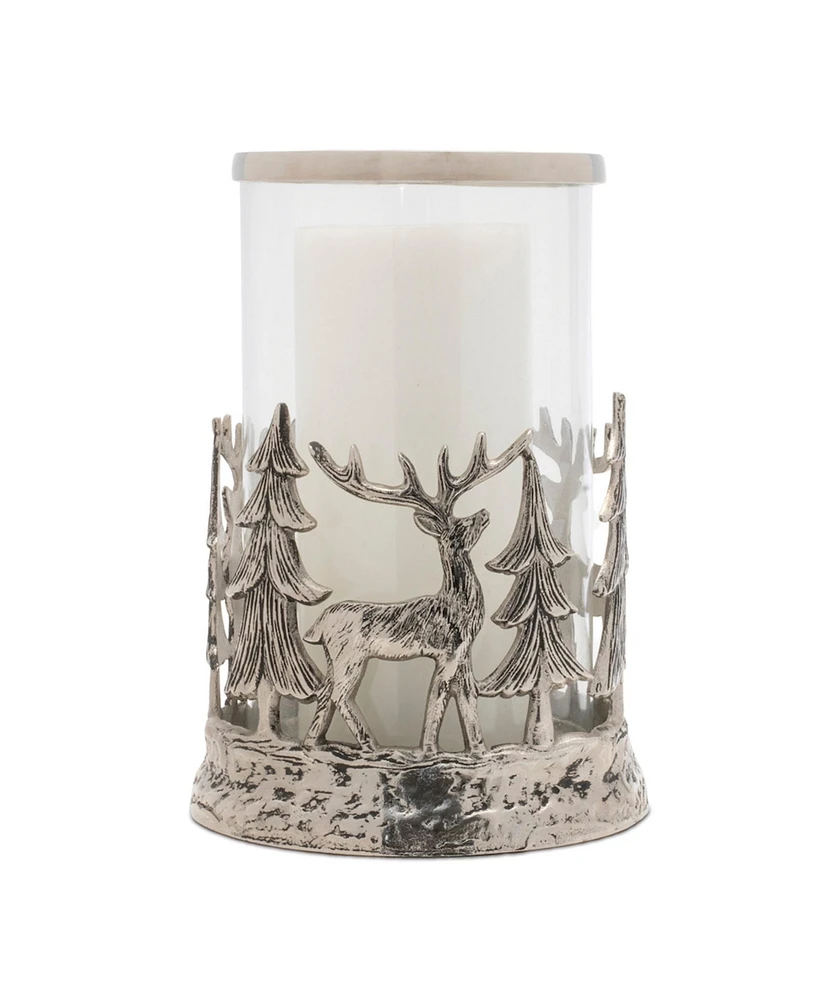 Slickblue Deer and Tree Candle Holder Elegant Holiday Decoration for Festive Home Decor