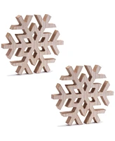 Slickblue Snowflake (Set of 2) 12"D Wood