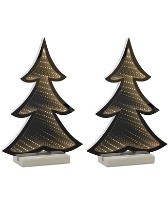 Slickblue Tree Infinity Light (Set of 2) 12.5"H Acrylic 3 Aa Batteries Not Included or Ul Cord Included