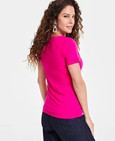 I.n.c. International Concepts Women's Asymmetrical Cutout T-Shirt, Created for Macy's